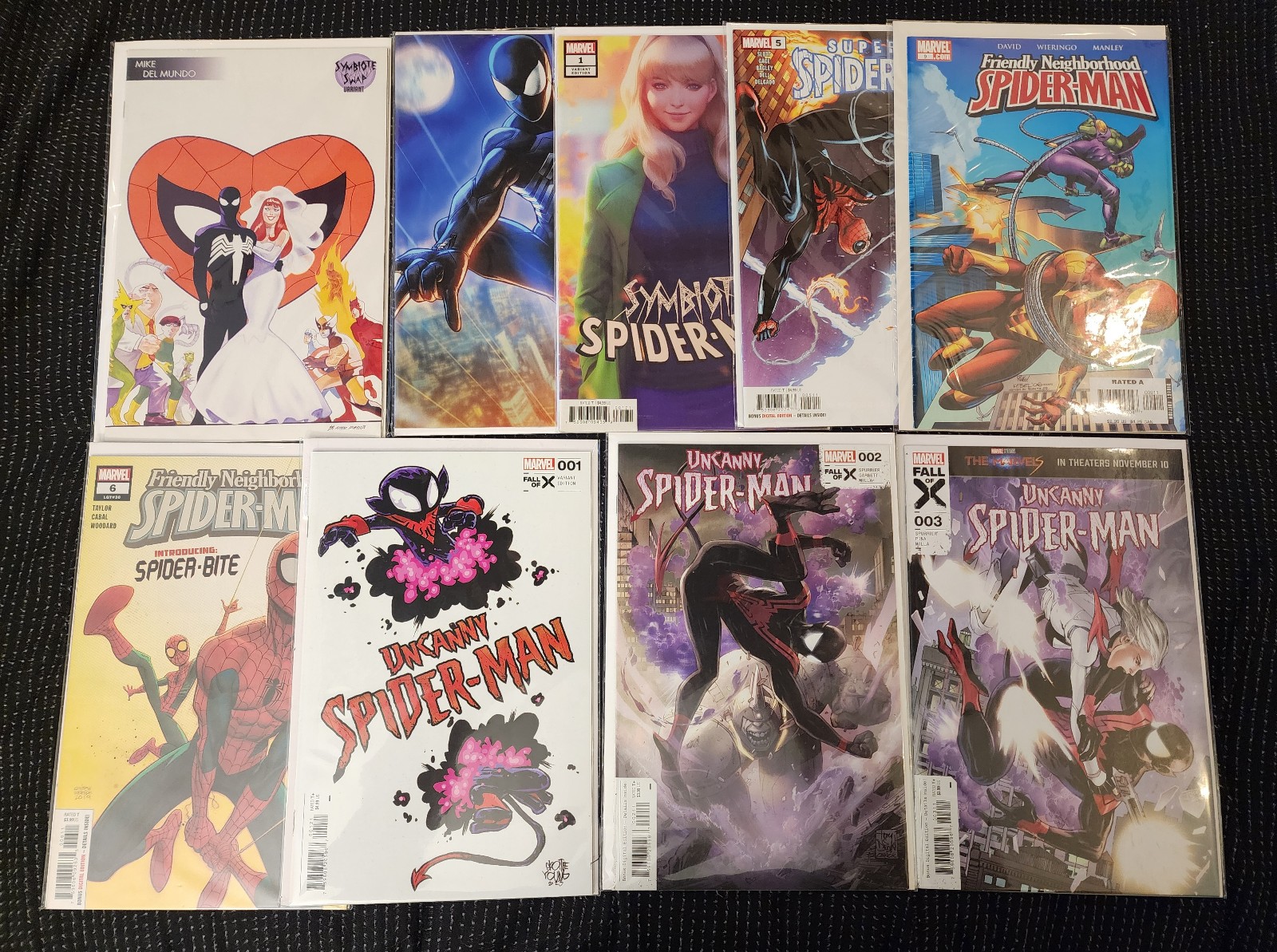Spider-Man Comic Book lot of 9! Keys! Mixed lot. Marvel. Variants.