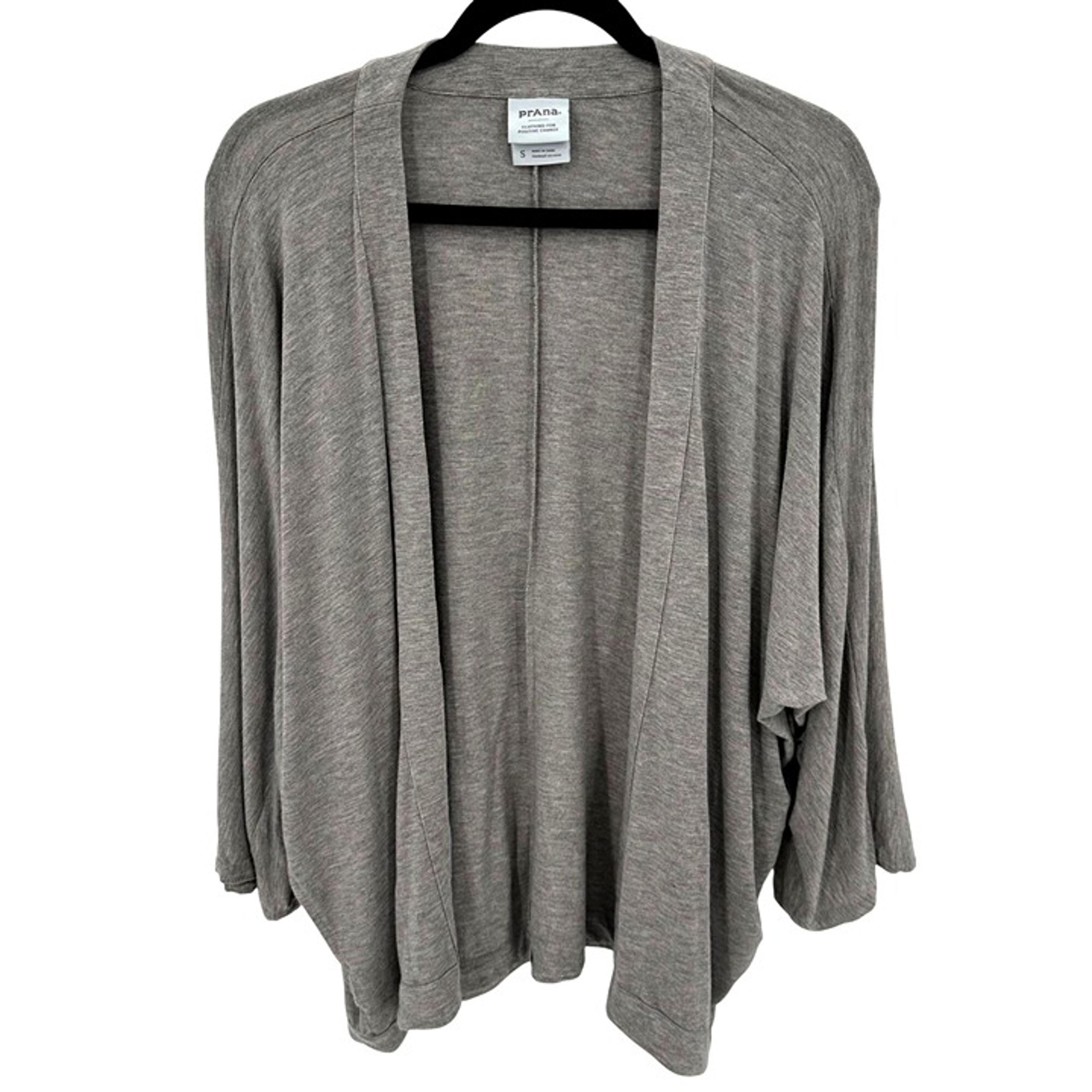 PrAna Womens Gray Lightweight Tencel Modal Blend Open-Front Cardigan Size S