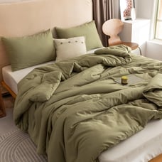 ROSGONIA Queen Comforter Set Olive Green, 3pcs Bedding Sets Queen (1 Boho Olive