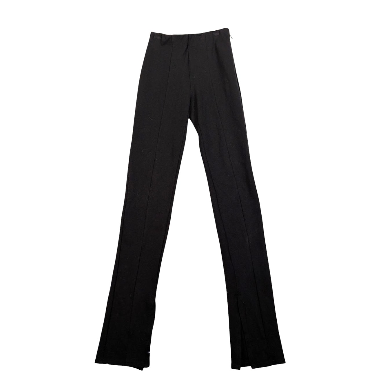 Anine Bing Max Trousers Split Hem High Rise Black Size 34