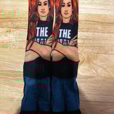 WWE EXTREMELY LIGHTLY USED THE MAN BECKY LYNCH L/XL ROCK ‘EM SOCKS