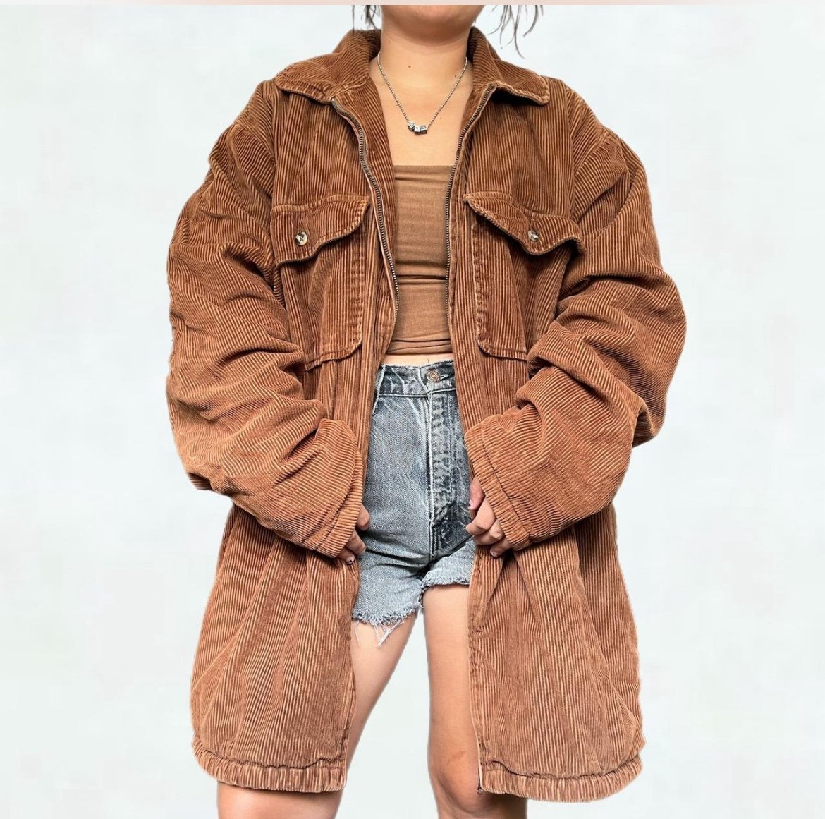 VINTAGE STYLE BROWN COURDAROY JACKET