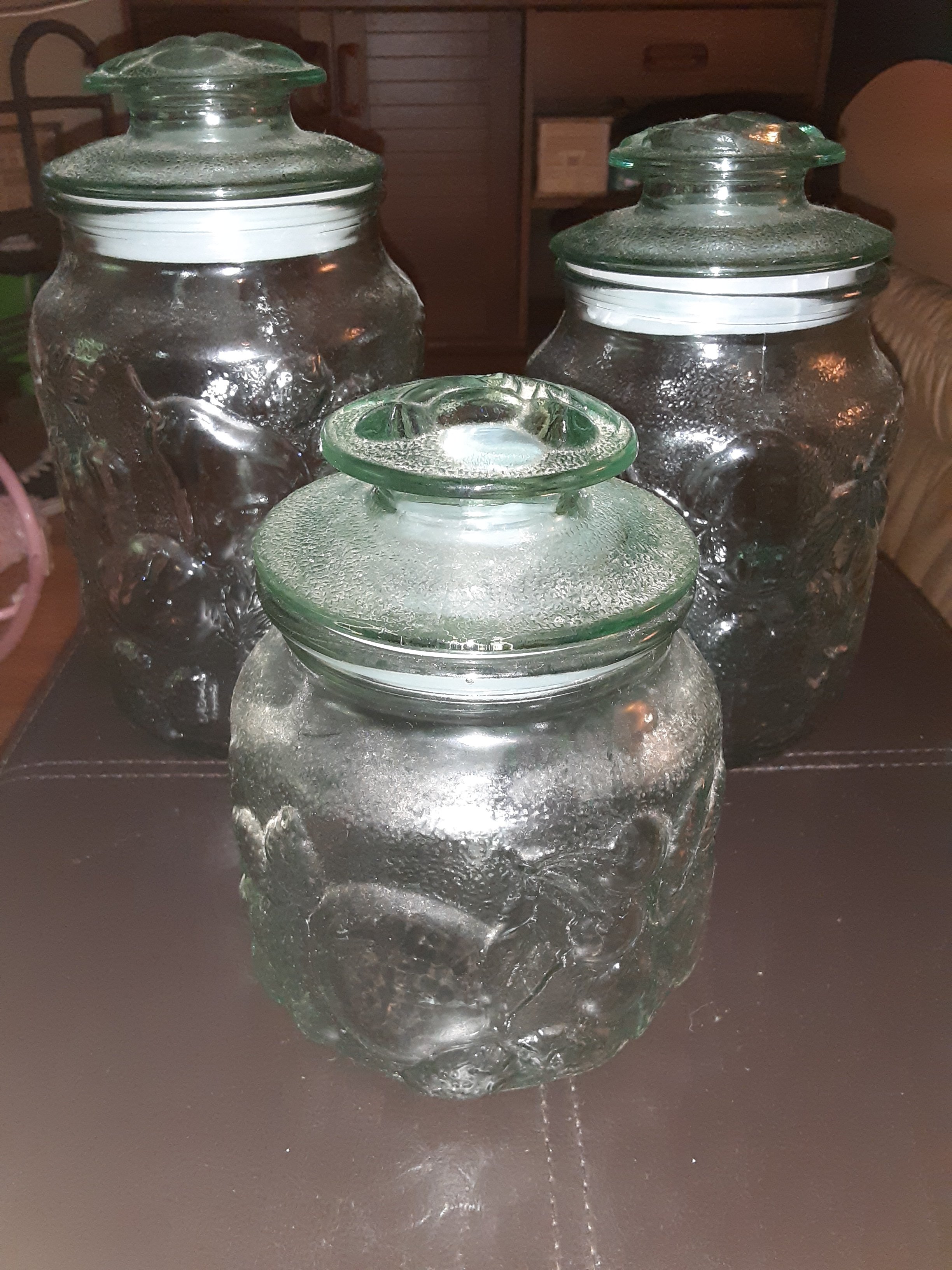 Vintage Libbey Orchard Canisters
