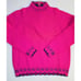 Vintage 70s Womens Medium Scalloped Lightweight Turtleneck Sweater Pink