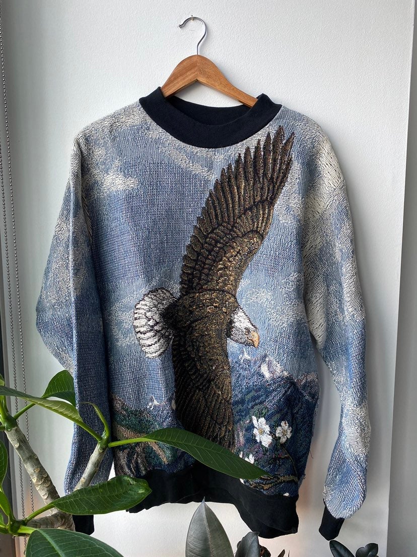 Vintage woven eagle sweater