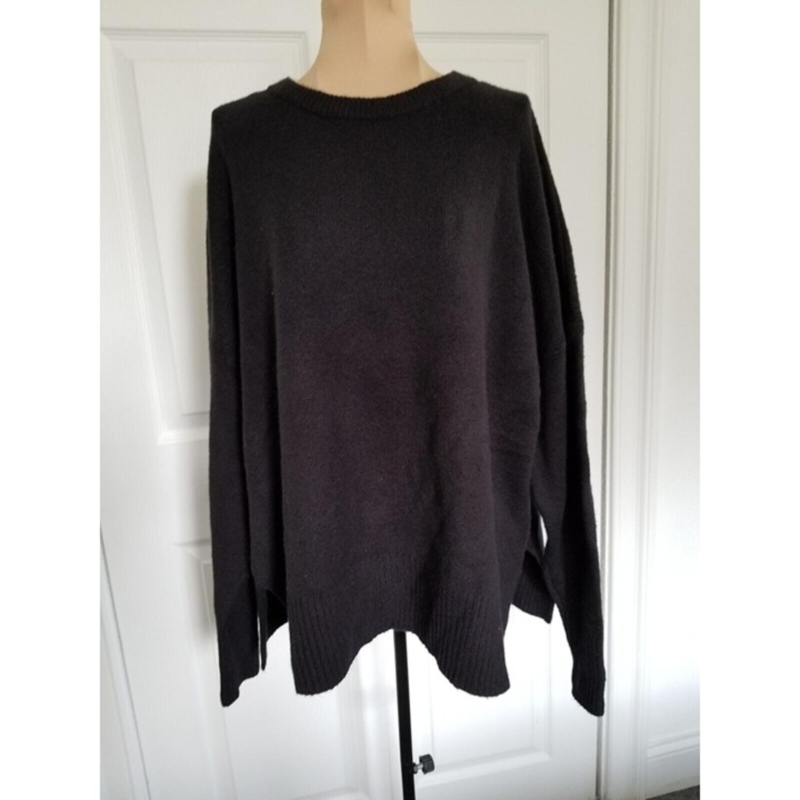 Treasure & Bond Knit Crewneck Wool Blend Long Sleeve Black Sweater Top Womens M
