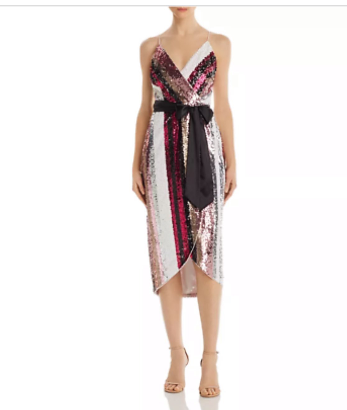 Aidan Mattox Sequened Wrap Dress