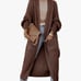 Long Cuff Sleeve Open Front Knit Long Duster Coat With Pockets