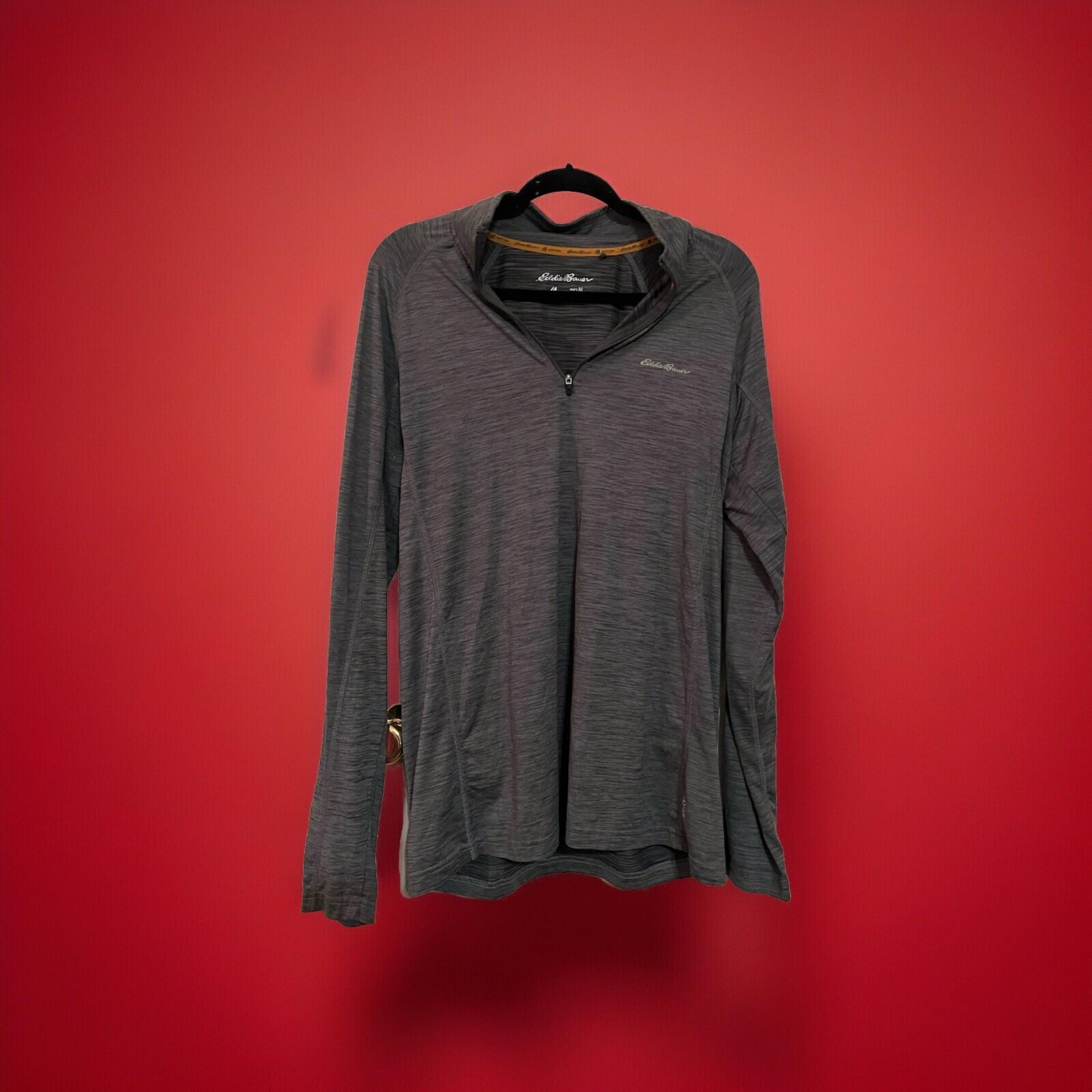 Eddie Bauer Gym Shirt Mens Size Medium Motion FreeDry Polyester Gray