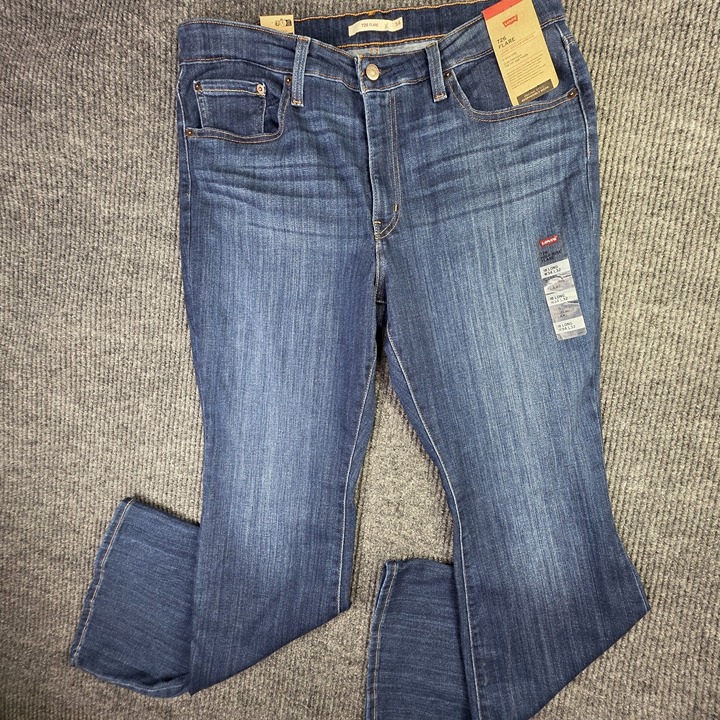 Levis 726 Jeans High Rise Flare Women 18 Long 34 x 32 Blue Denim Stretch NEW