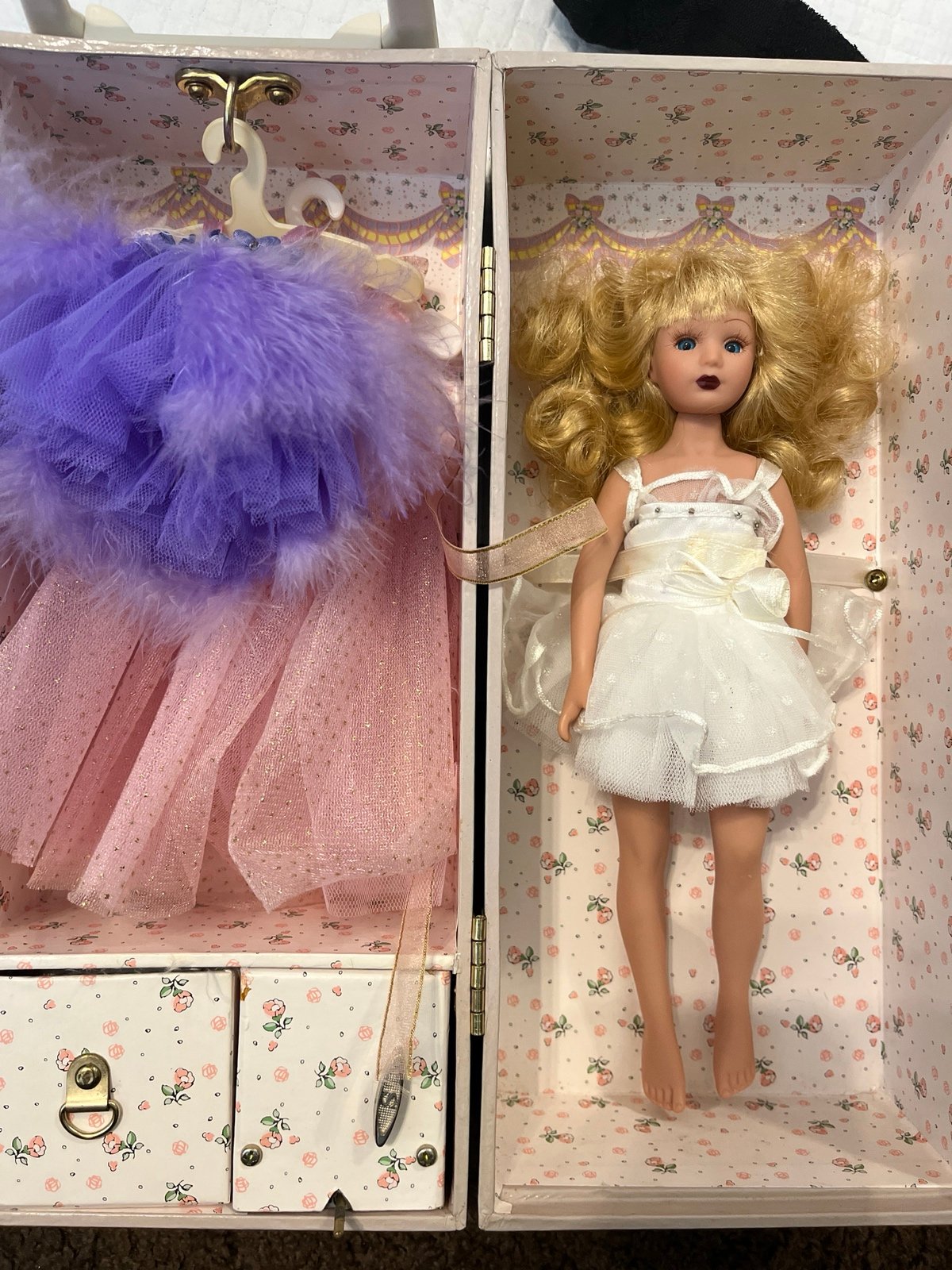 Vintage ballerina doll with music box