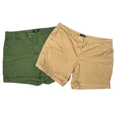 J Crew Womens Chino Short Shorts Brown & Green Lot of 2 Cotton Blend Size 8