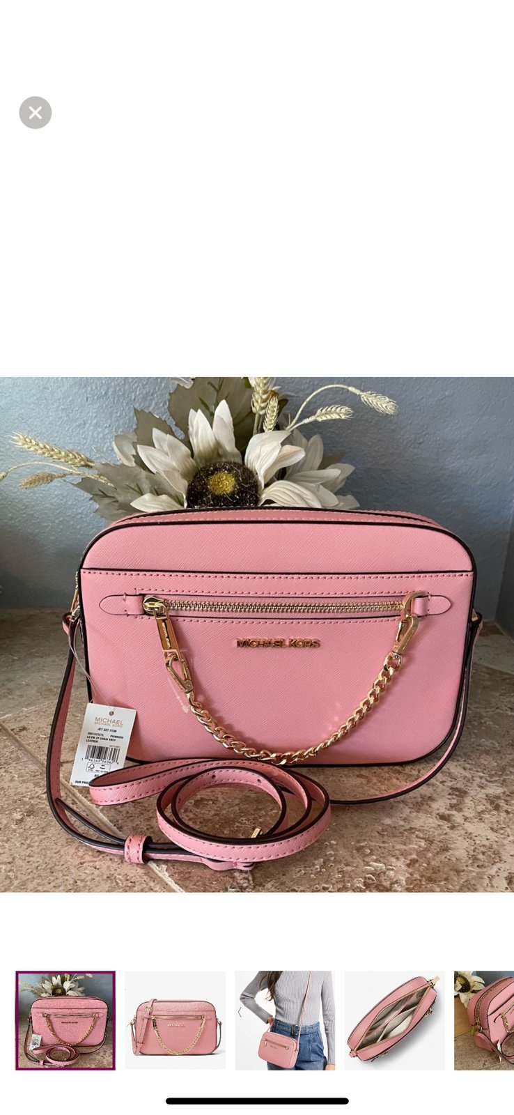 Michael Kors Jet Set Saffiano Leather Crossbody Bag