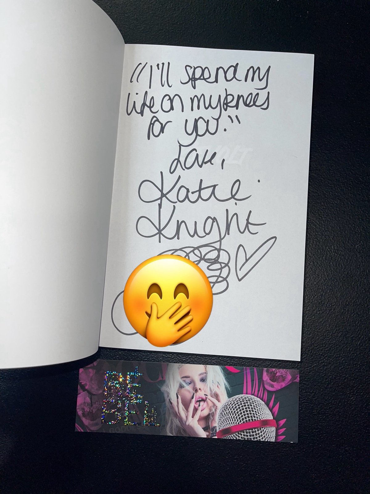 HAND SIGNED & QUOTED ka knight Revolt with AUTHOR DOODLE & bookmark paperback