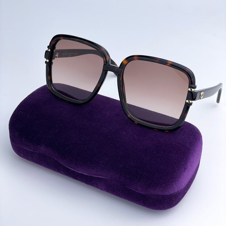 NEW Gucci GG1066S 002 Havana Brown Gradient Butterfly Women Sunglasses