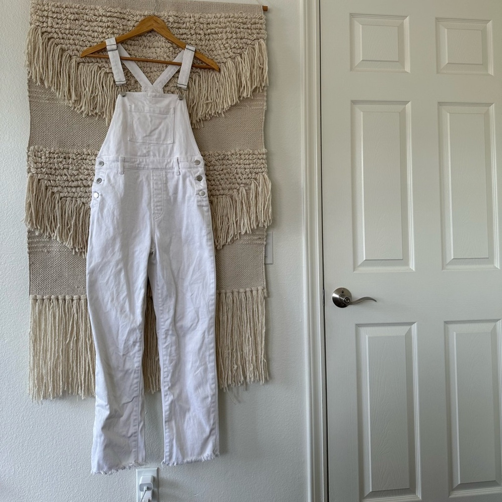 J Brand White Jules Overalls