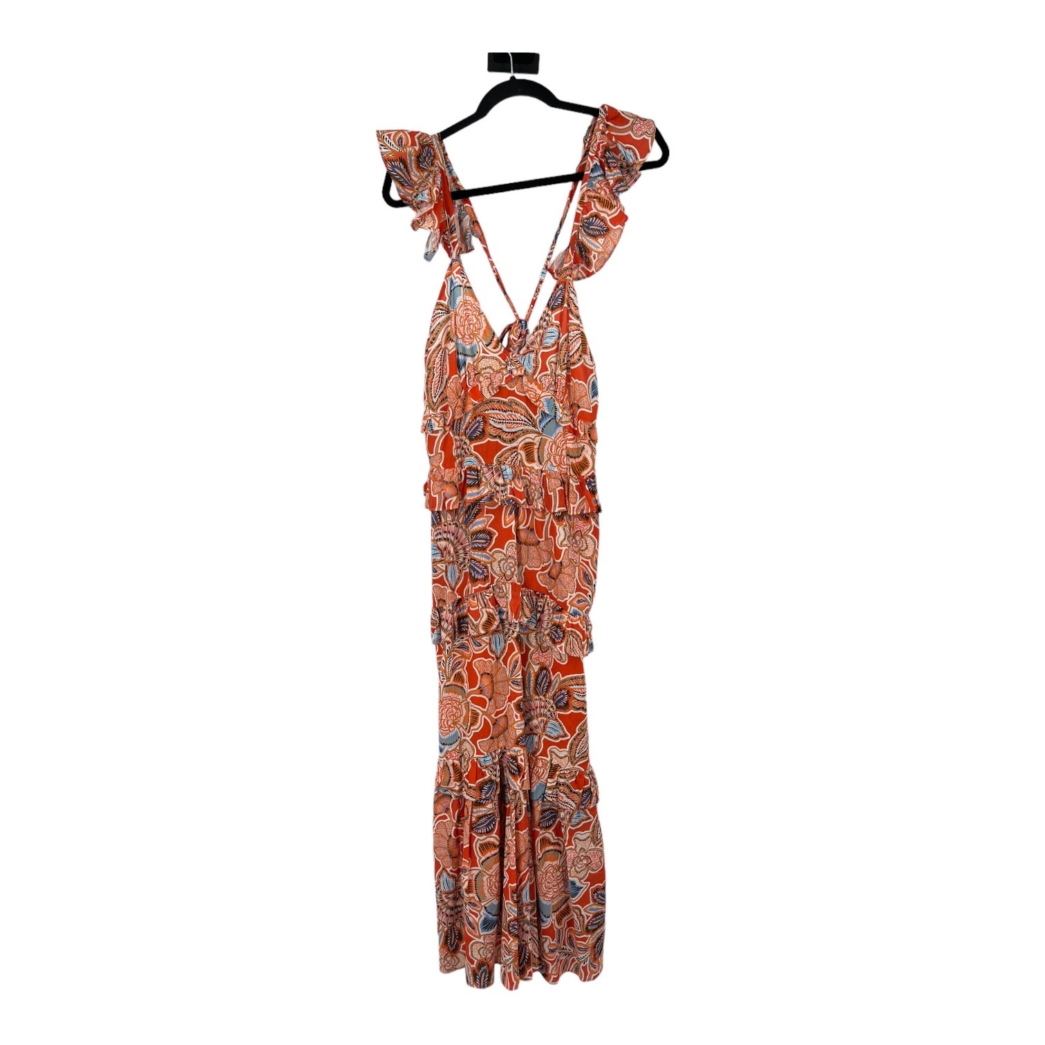 Misa Dress Morrison sleeveless poplin tiered ruffle midi Medium M