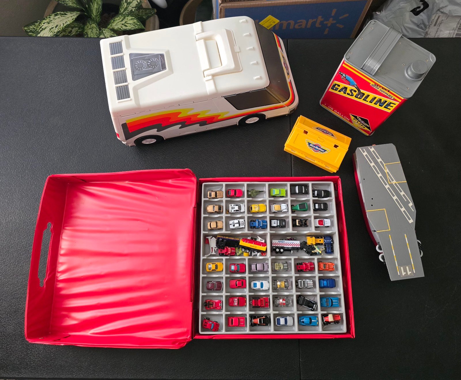 48+ VTG Micro Machines, Super Van City, Gas Can, Aircraft Carrier, & Carry Case