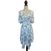 Tolani Diana Deep V-neck Paisley Print Dress White, Blue Size S