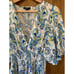 Tolani Diana Deep V-neck Paisley Print Dress White, Blue Size S