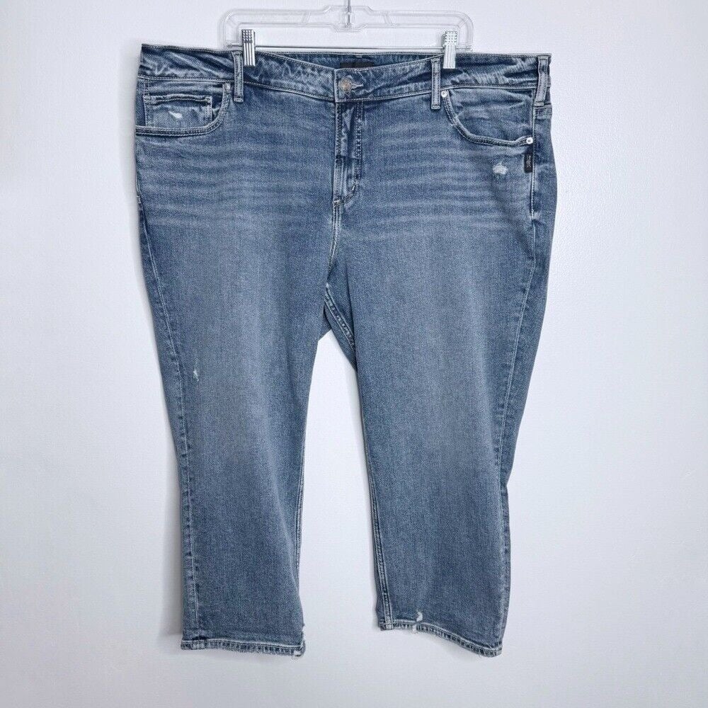 NWOT Silver Jeans Women's Elyse Capri Luxe Stretch Comfort Fit Size 22W x 23.5L