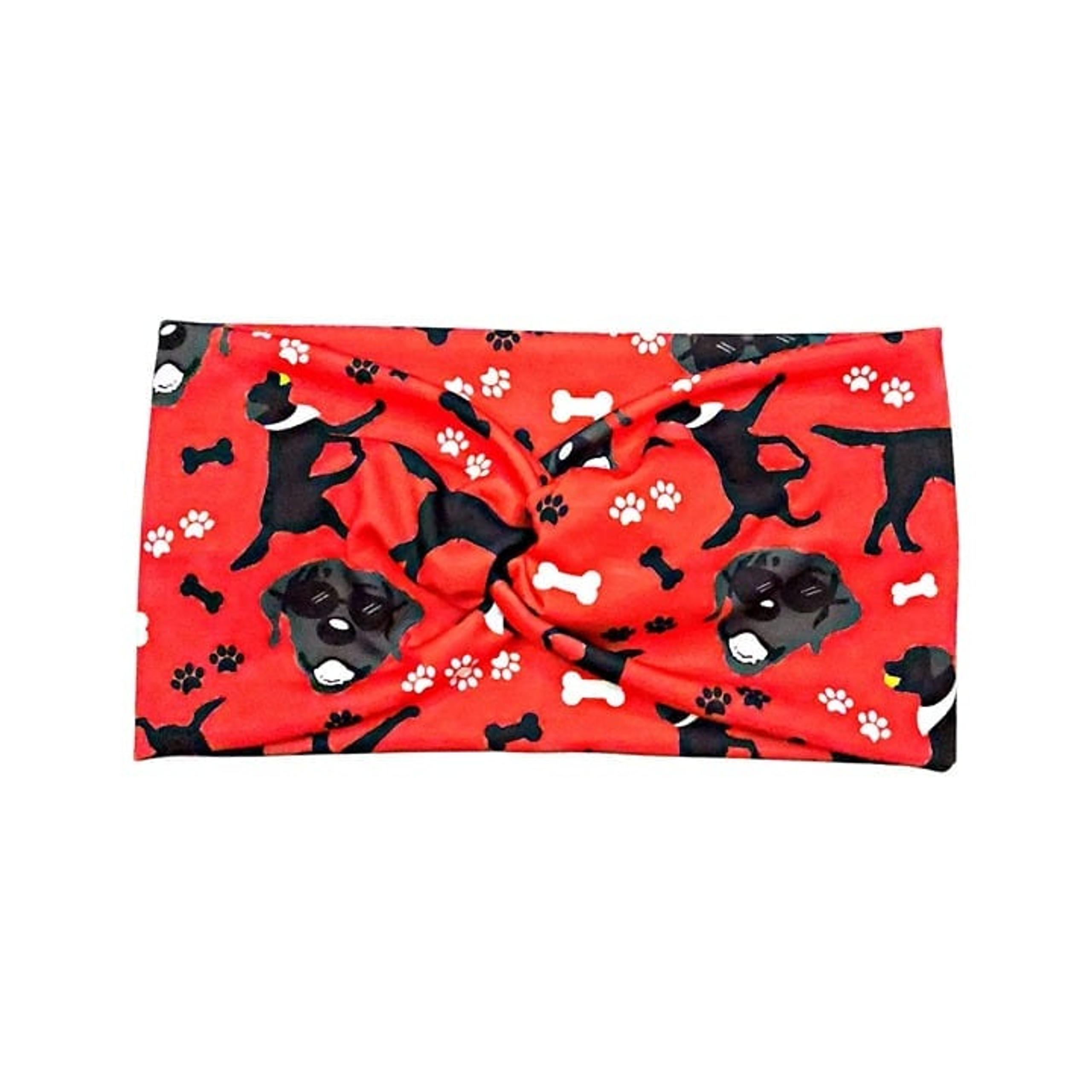 Wide Black Lab Dog Headband for Women