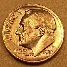 Rossevelt One Dime with error: