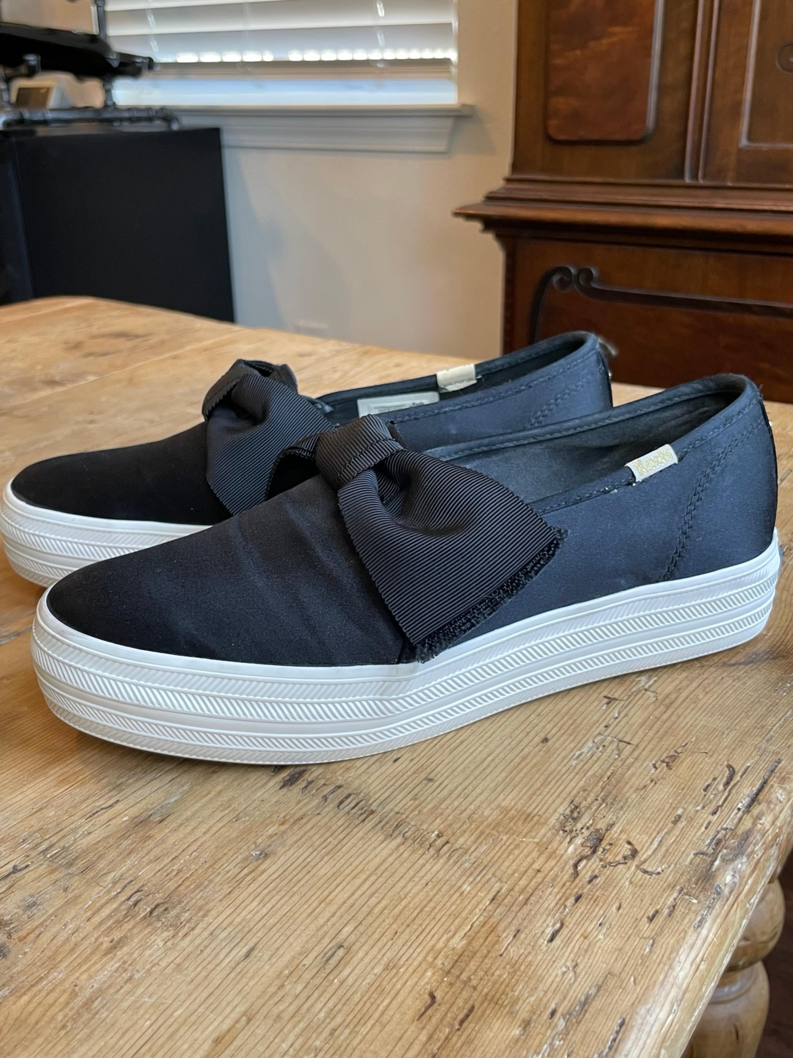 Black Keds Kate Spade Triple Decker Satin Bow - size 7