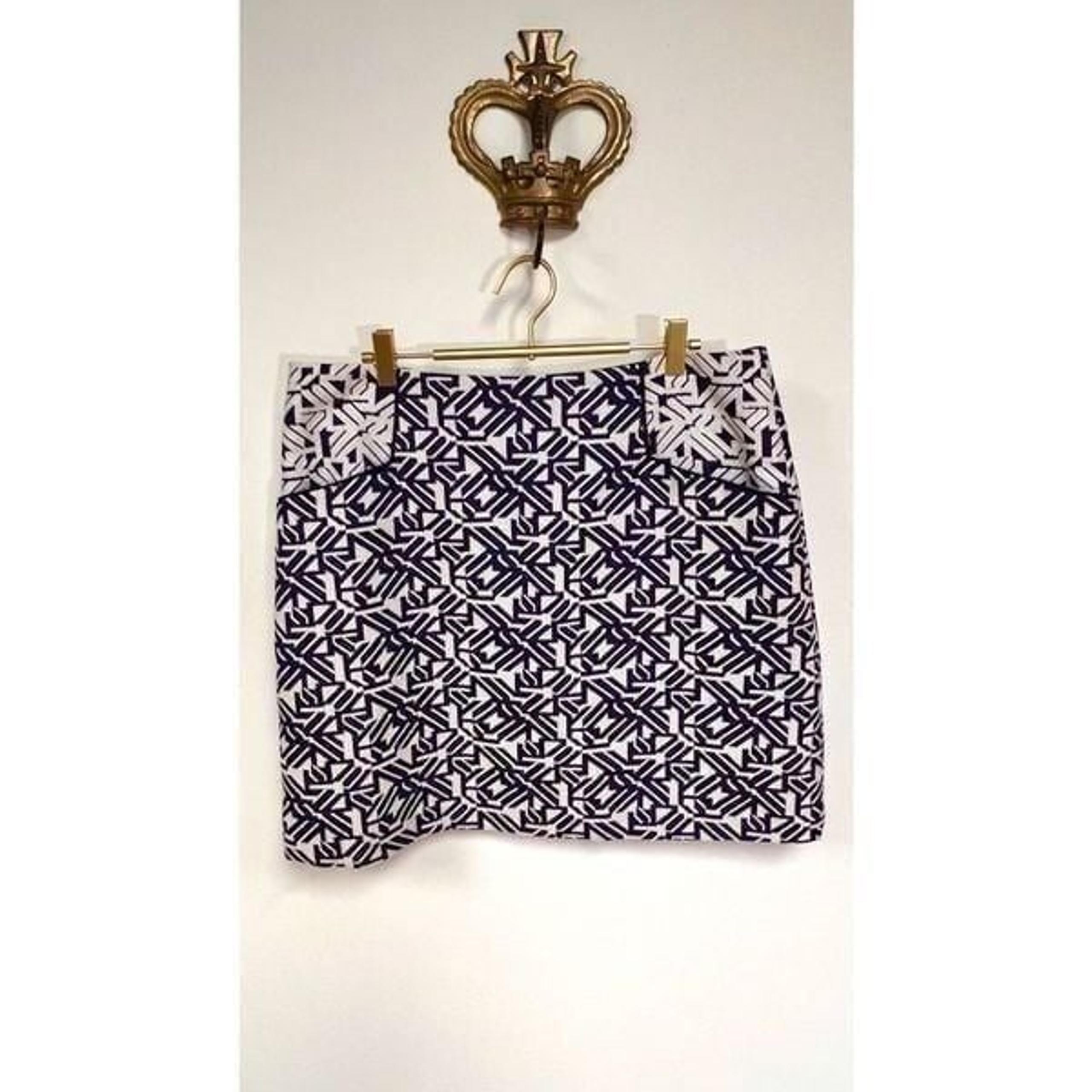 Antonio Melani Womens Navy White Geometric Lined Pockets Pencil mini Skirt Size