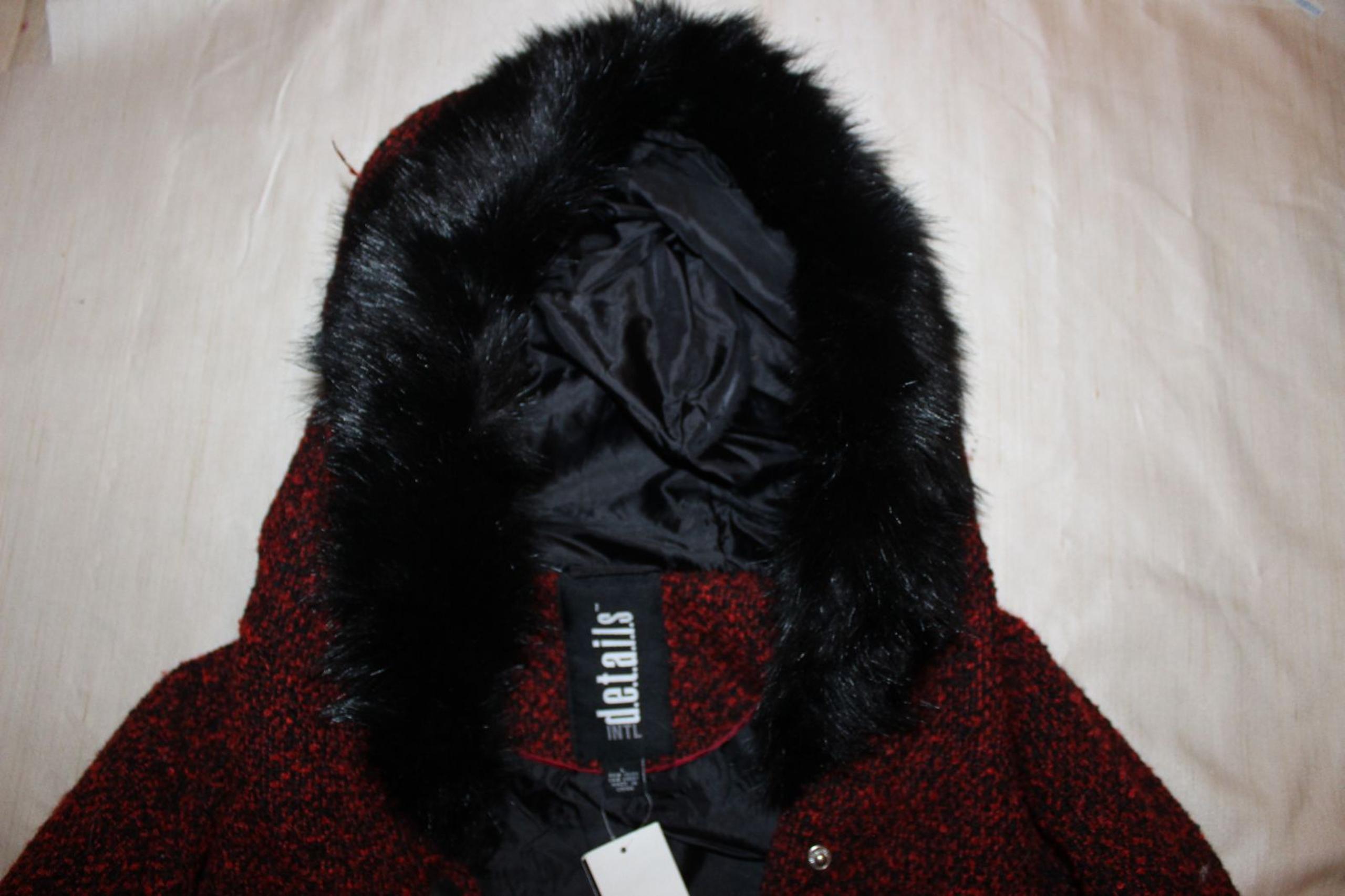 Red fluffy coat