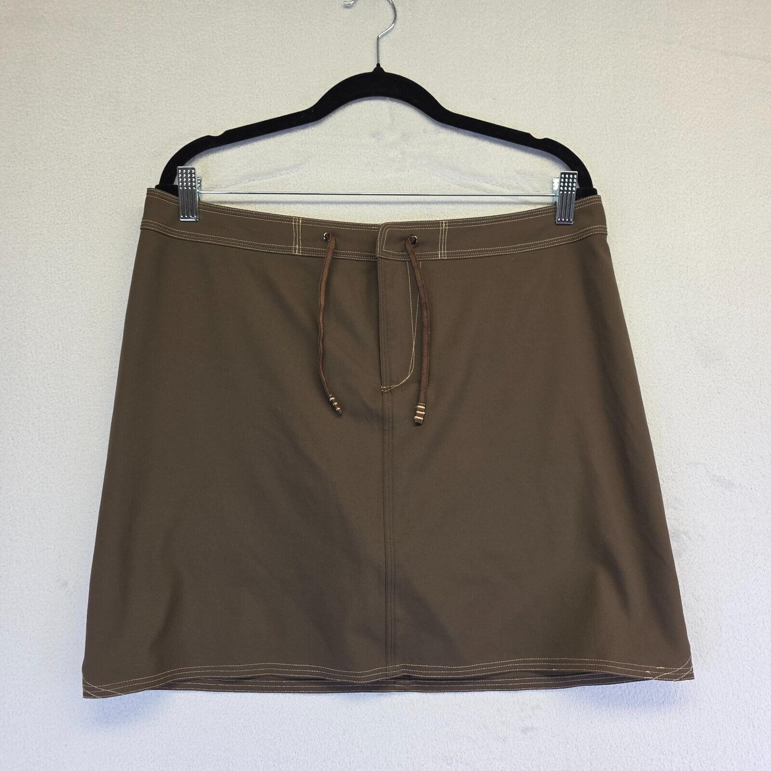 Title Nine Skort Womens 10 Brown Drawstring Tie Lined Shorts Golf Tennis Sports
