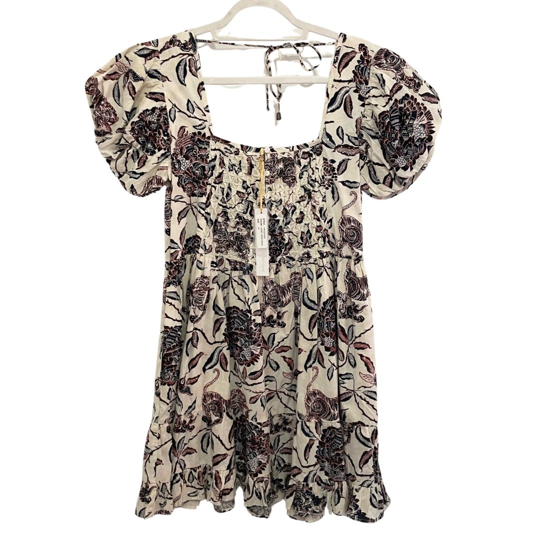House of Harlow 1960 Puff Sleeve Smocked Mini Dress Size Medium - New with Tags