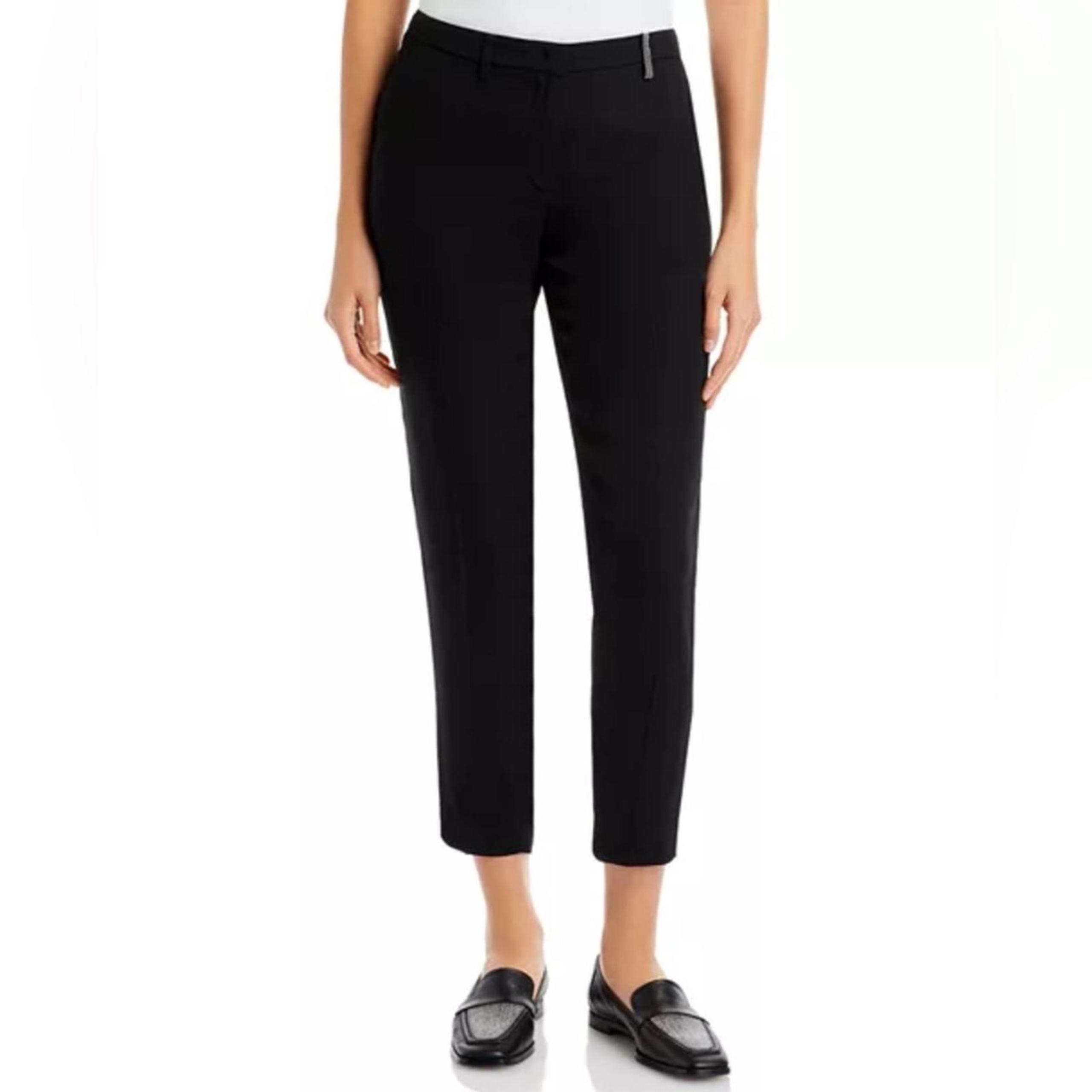 Fabiana Filippi Montefalco Embellished Ankle Dress Pants in Black, NWT, Size 4