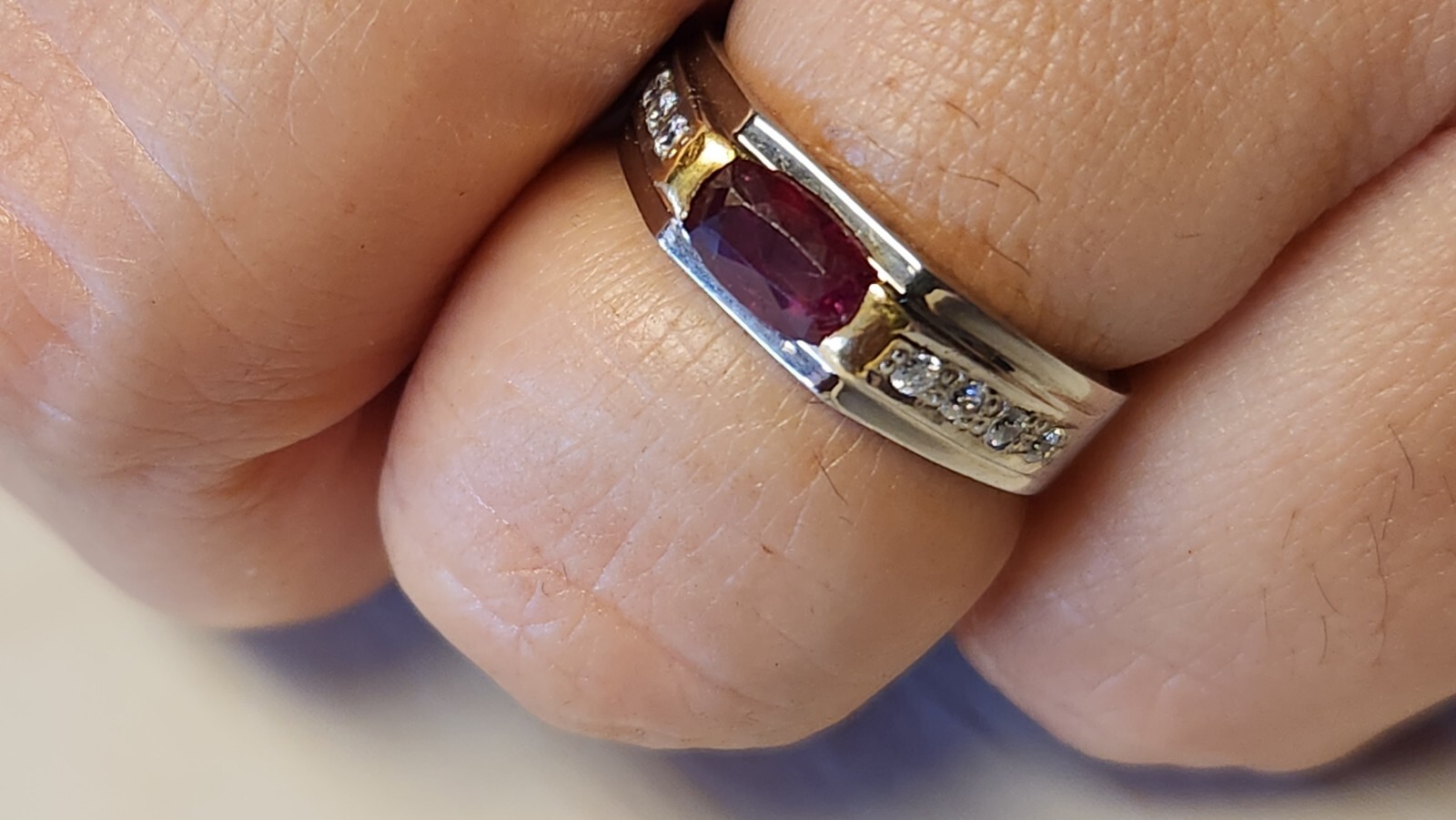 Ruby Ring 0.80 Carat Heated Mozambique Pure Silver Ring size 6.5 Handcraft 12