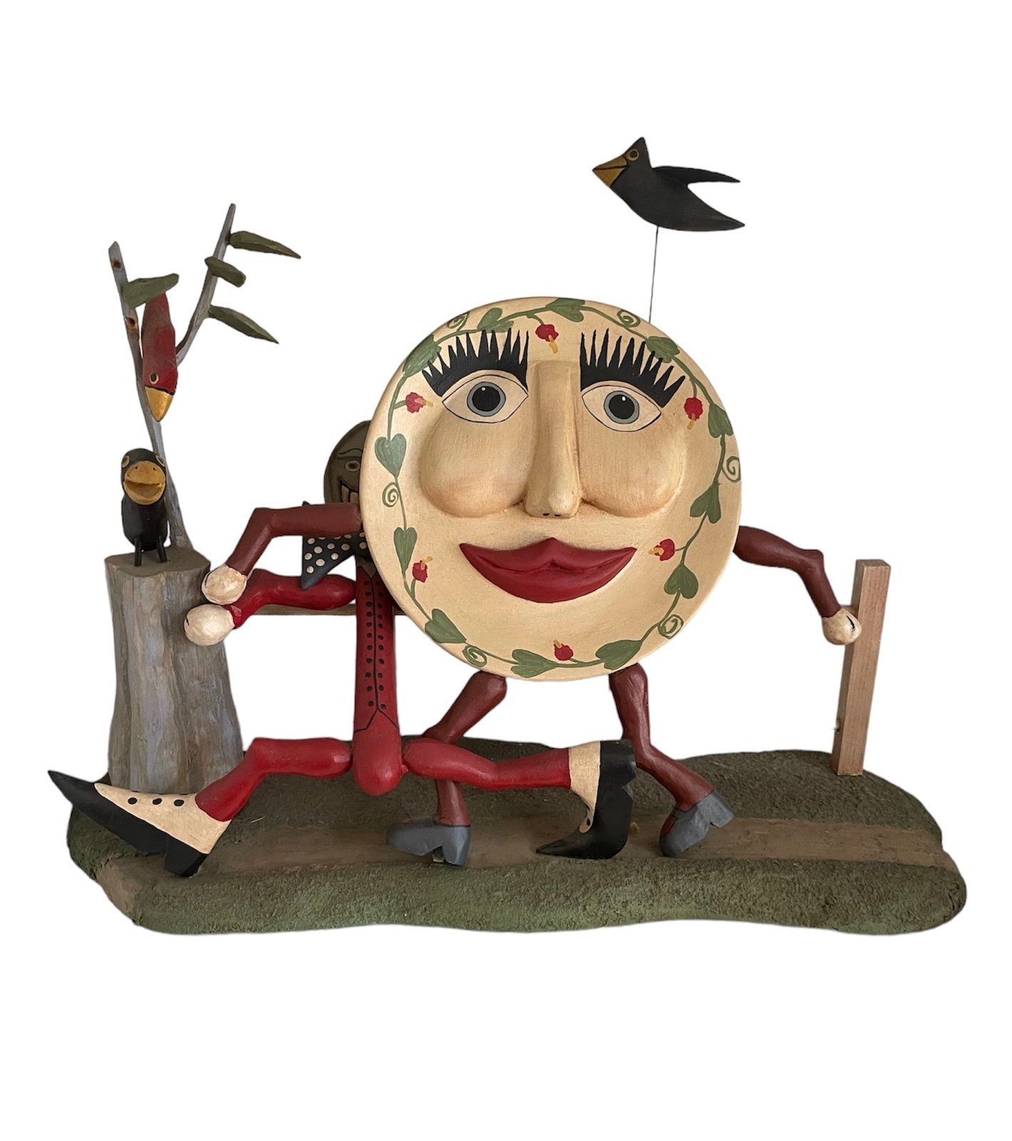 Whimsical Folk Art Dish Ran Away with the Spoon by Vera & Chris Botts Cloud Spli