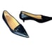 Authentic Hermes Black Pointed Toe Kitten Heel Pumps size 41