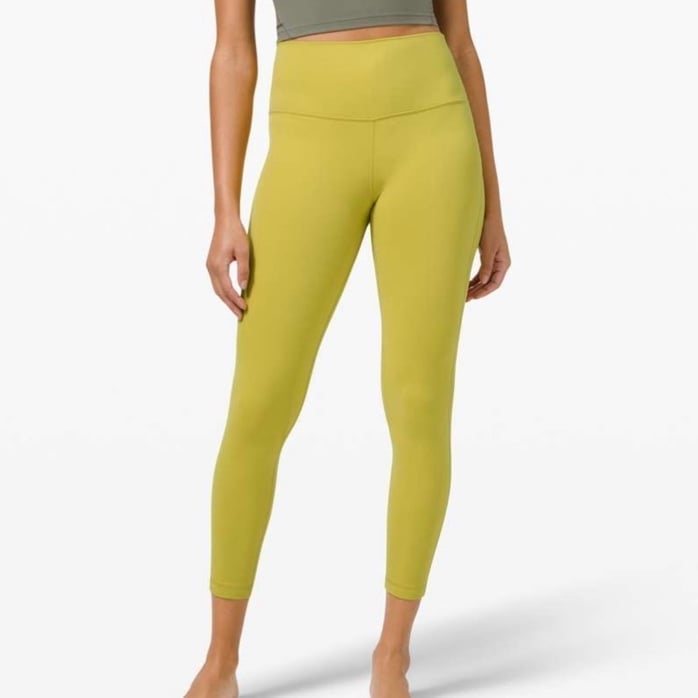 Lululemon Align Pant 25 Yellow Pear size 6 double lined