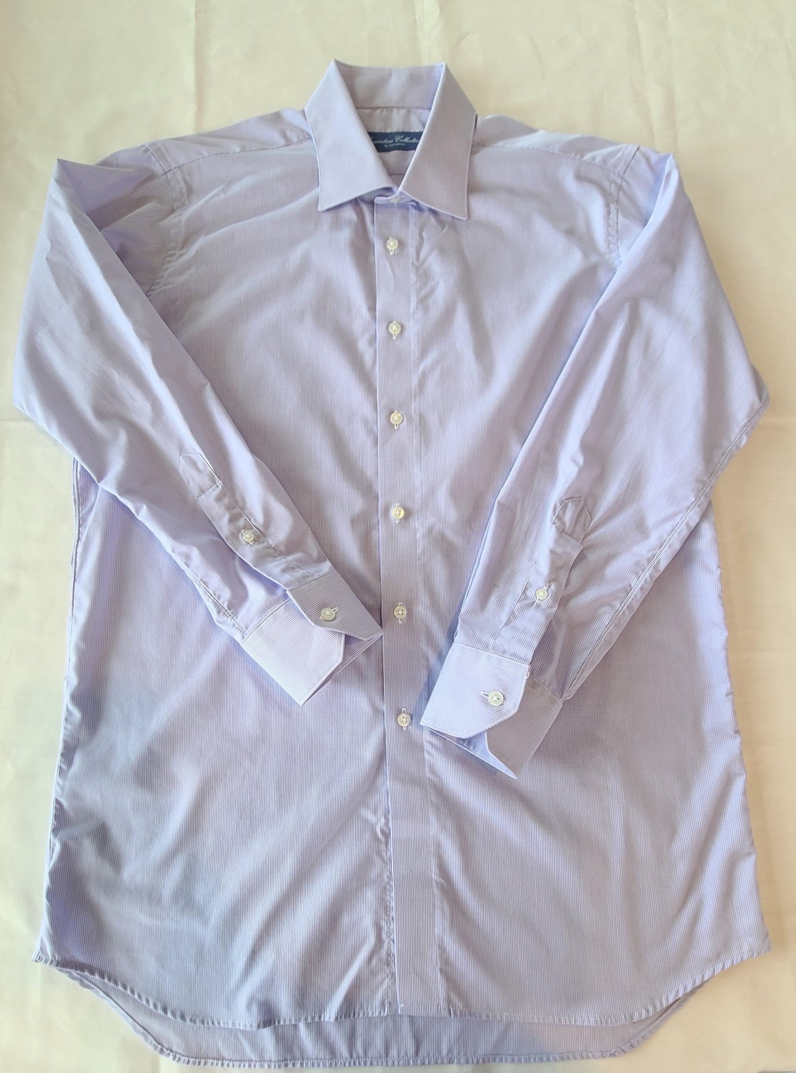 Executive Collection by Tom James Blue Plain Button Down Dress Shirt