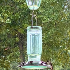 Kingsyard Glass Hummingbird Feeder for Outdoors Wild Bird Feeder with 6 Feeding