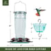 Kingsyard Glass Hummingbird Feeder for Outdoors Wild Bird Feeder with 6 Feeding