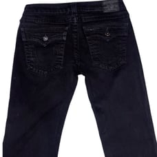 True Religon Black Lowrise Straight Jeans