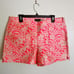 NWT J. Crew Plumeria Floral Print Jacquard Neon Pink Shorts Zip Side Sz 10