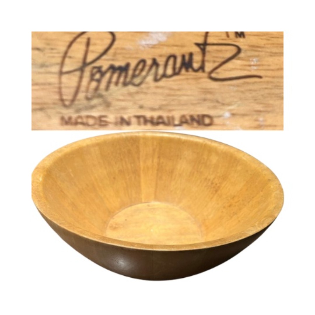 Lg. Wooden Bowl Julie Pomerantz Thailand Massive Thick 16 Across 7 Tall VTG