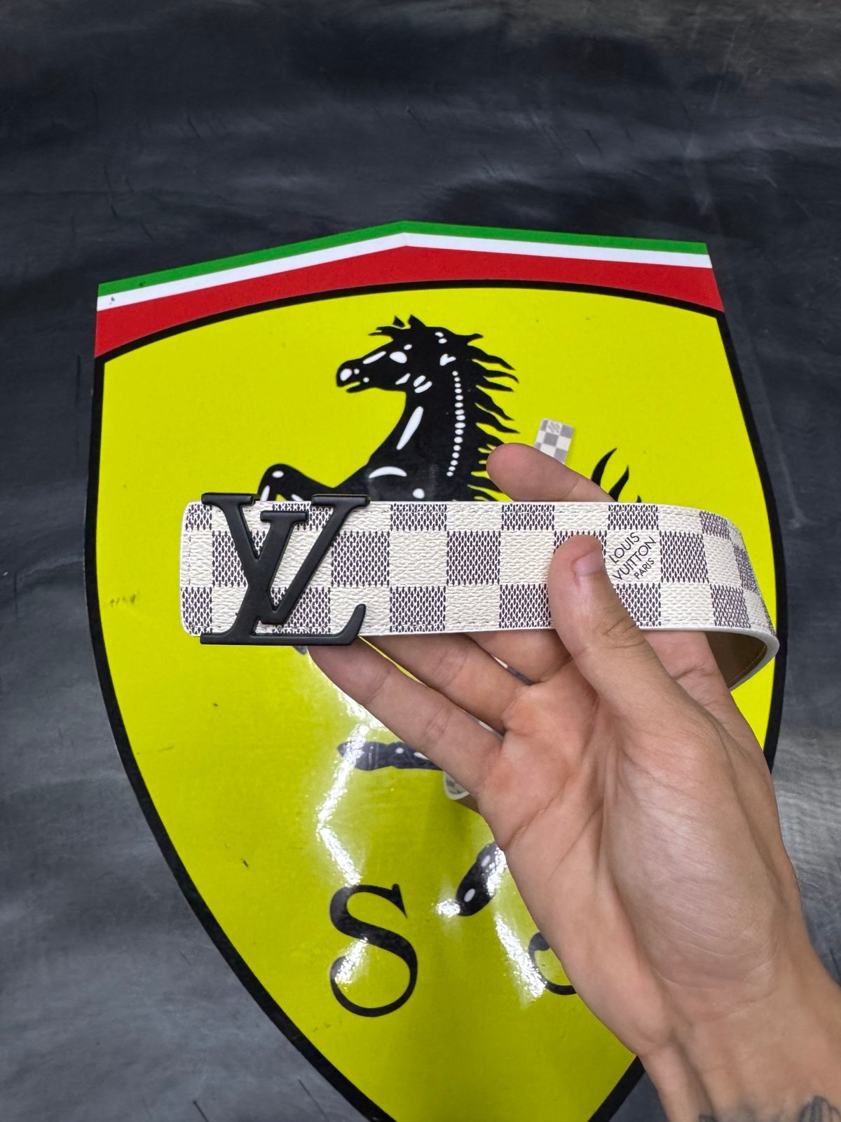 Louis Vuitton white belts for men