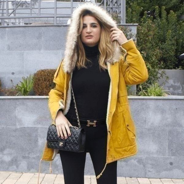 NWOT Zara WaterResistant Mustard Yellow Faux Fur Quilted Parka Jacket