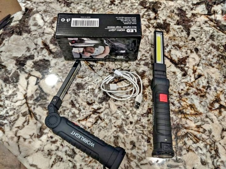 2 Pack Rechargeable LED Work Light Grill Light with Magnetic Base 5 Modes - NEW!