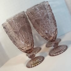 Pioneer Woman Glass Rose Goblets set of 4 NWT