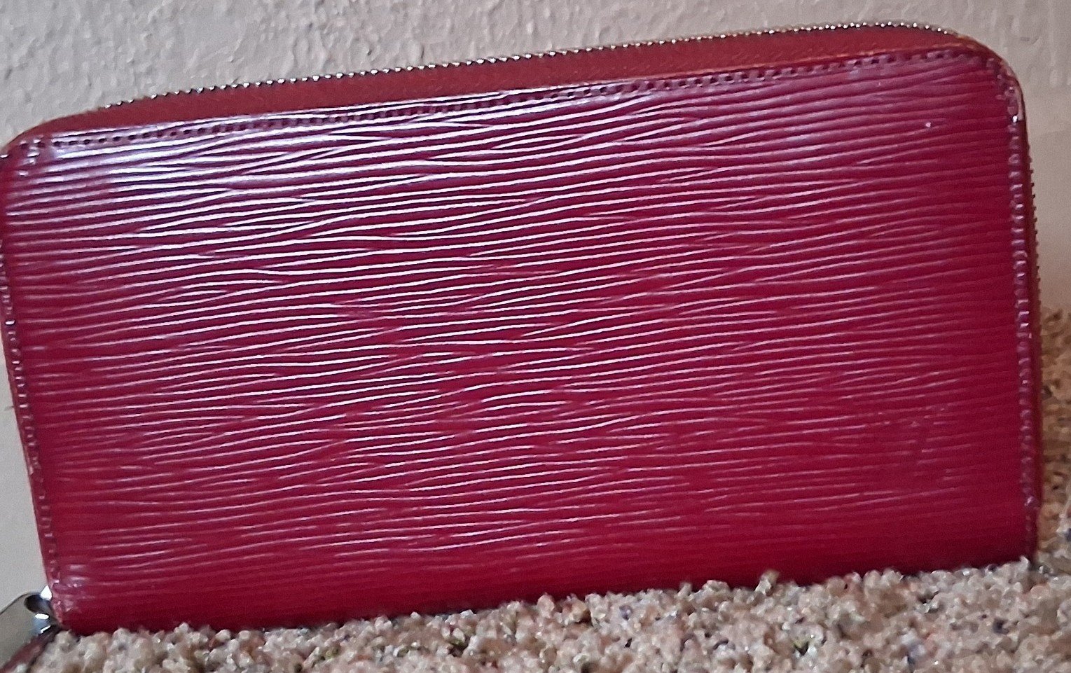 Epi leather zip around wallet