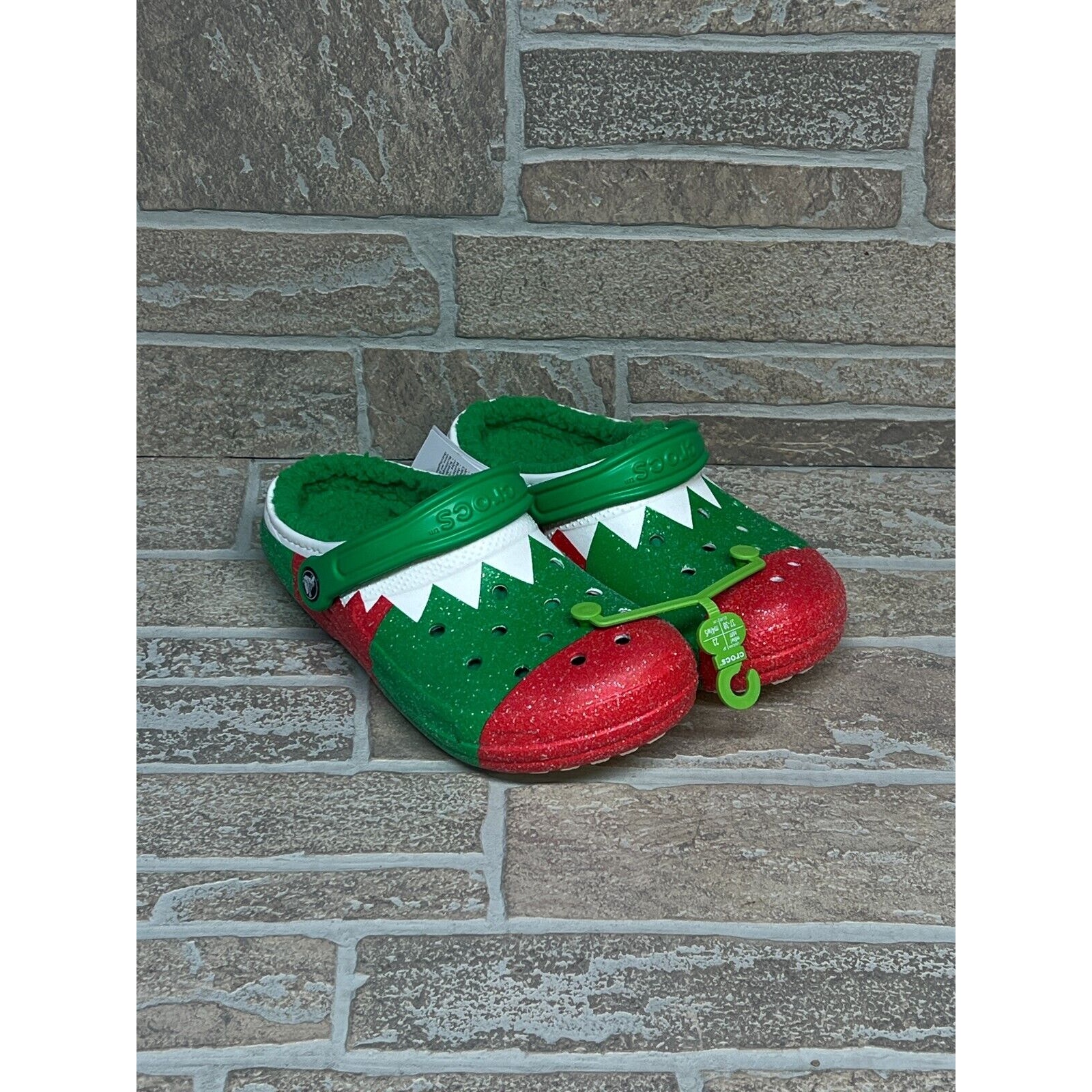 Crocs Classic Lined Holiday Christmas Elf Fur Lined Clogs Shoes Size M5/W7 NWT