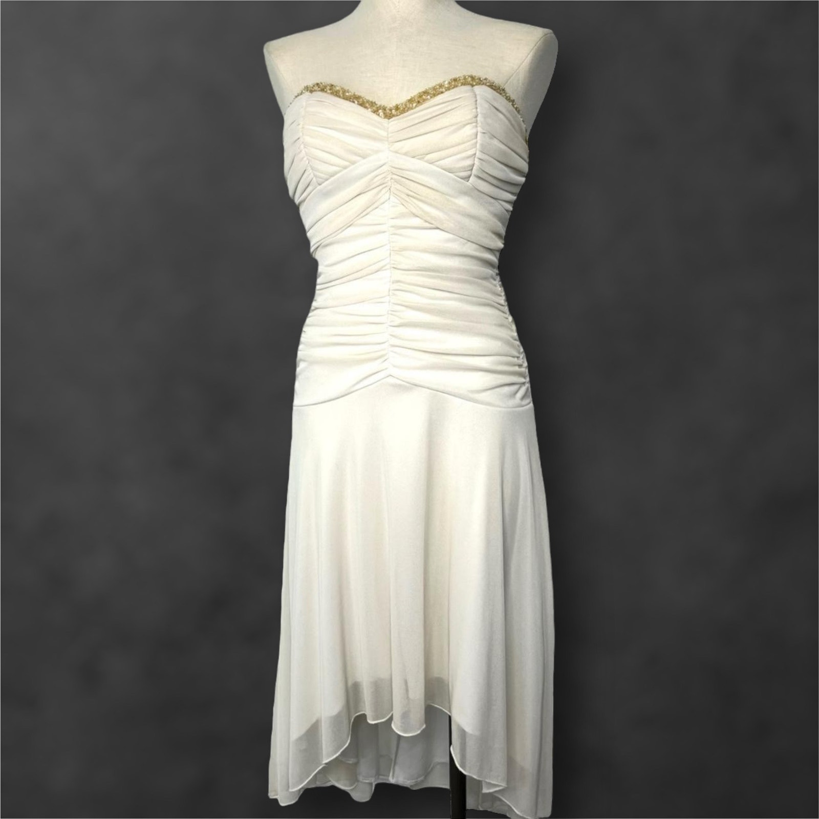 Y2K Shimmy While Strapless Ethereal Fairy Dress Homecoming Size Medium XOXO